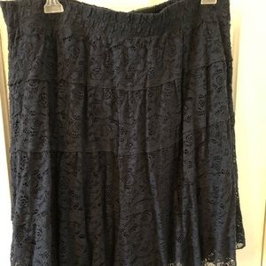 Navy blue lace skirt